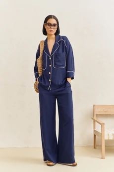 Костюм брючный 2129 темно-синий FLAIM