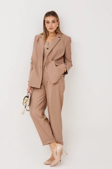 Костюм брючный 5220 пудрово-бежевый FantaziaMod