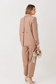 Костюм брючный 5220 пудрово-бежевый FantaziaMod