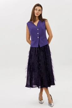 Костюм с юбкой 5336 черника FantaziaMod