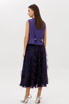 Костюм с юбкой 5336 черника FantaziaMod