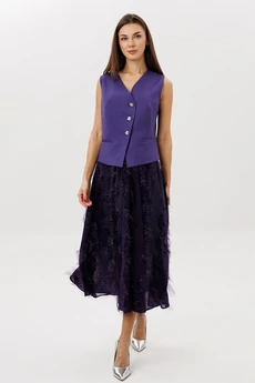 Костюм с юбкой 5336 черника FantaziaMod