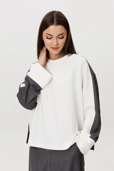 Костюм с юбкой 5377 серый FantaziaMod