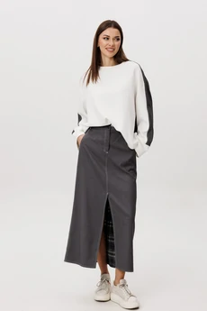 Костюм с юбкой 5377 серый FantaziaMod