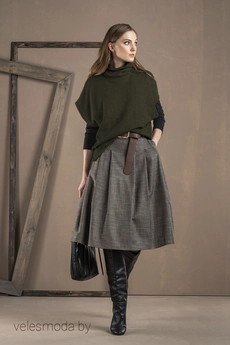 Костюм с юбкой 3031-1 хаки Deesses