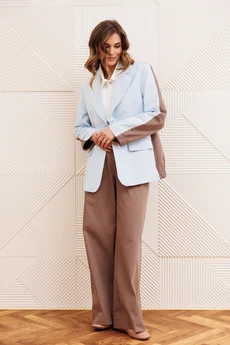 Жакет 15368 голубой + капучино GIZART