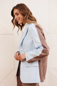 Жакет 15368 голубой + капучино GIZART