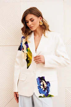 Жакет 15377 молочный с цветком GIZART