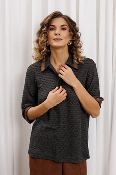 Джемпер 15380-1 серый + коричневый GIZART