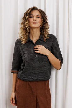 Джемпер 15380-1 серый + коричневый GIZART