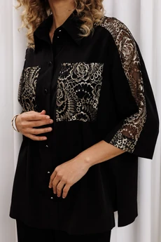 Блузка 15401 черный + золото GIZART