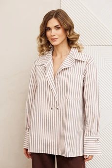 Рубашка 15443 бело-коричневый GIZART