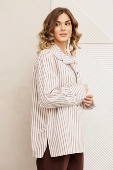 Рубашка 15443 бело-коричневый GIZART