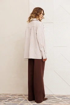 Рубашка 15443 бело-коричневый GIZART