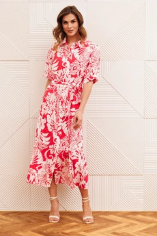 Платье 5126-2 коралл цветы GIZART