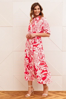Платье 5126-2 коралл цветы GIZART