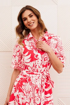 Платье 5126-2 коралл цветы GIZART