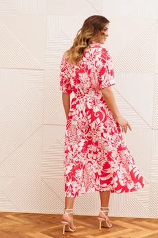 Платье 5126-2 коралл цветы GIZART