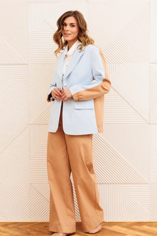 Костюм брючный 5368 голубой + мокко мусс GIZART