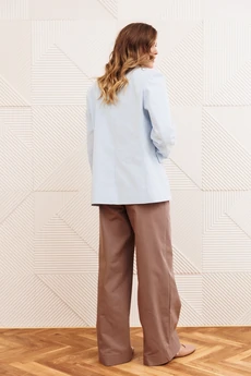 Костюм брючный 5377 голубой + капучино GIZART