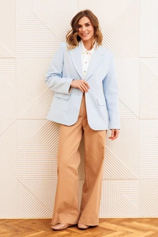 Костюм брючный 5377 голубой + мокко мусс GIZART