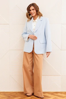 Костюм брючный 5377 голубой + мокко мусс GIZART