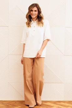 Костюм брючный 5383 молочный + мокко мусс GIZART