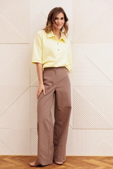Костюм брючный 5383 сливочное масло + капучино GIZART