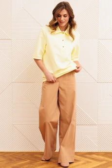 Костюм брючный 5383 сливочное масло + мокко мусс GIZART