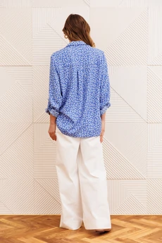 Костюм брючный 5391-1 голубой + молочный GIZART