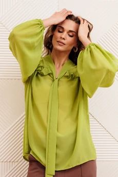 Костюм брючный 5410 салатовый + капучино GIZART