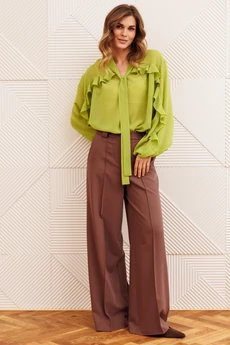 Костюм брючный 5410 салатовый + капучино GIZART