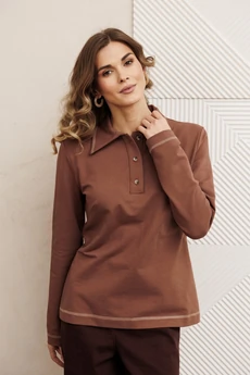 Костюм брючный 5415 мокко мусс + шоколадный джинс GIZART