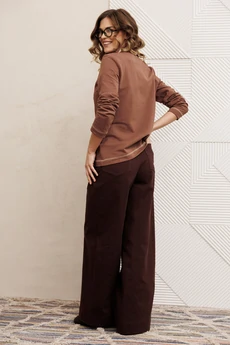 Костюм брючный 5415 мокко мусс + шоколадный джинс GIZART