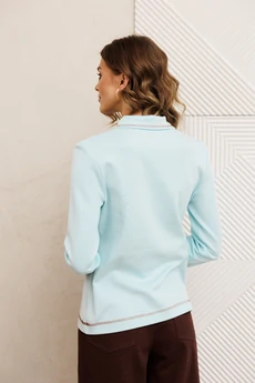 Костюм брючный 5415 голубой + шоколадный джинс GIZART