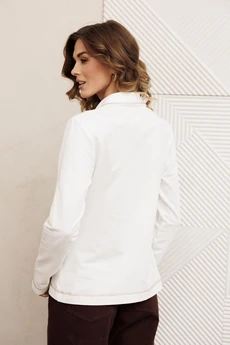 Костюм брючный 5415 молочный + шоколадный джинс GIZART