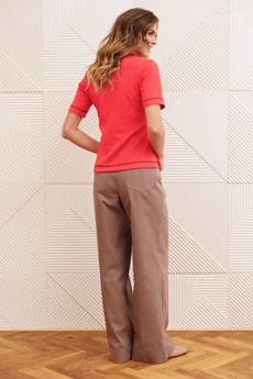 Костюм брючный 5419-1 морковный + капучино GIZART