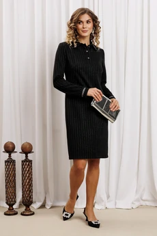 Платье 5422 черный + полоска люрекс GIZART