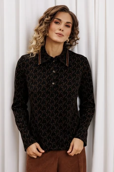 Костюм брючный 5436 медь + коричневый GIZART