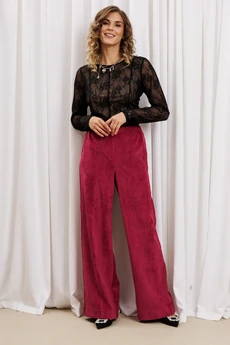 Костюм брючный 5439 черный + брусничный GIZART