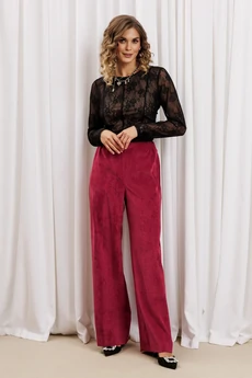 Костюм брючный 5439 черный + брусничный GIZART