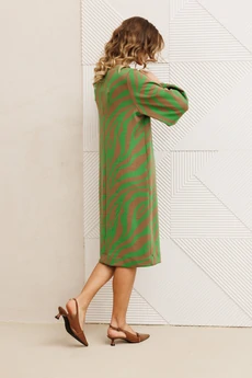 Платье 7385-1 бежево-зеленый GIZART