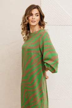 Платье 7385-1 бежево-зеленый GIZART