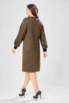 Платье 7385-1 зелено-рыжий GIZART