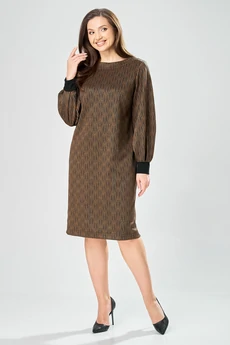 Платье 7385-1 зелено-рыжий GIZART