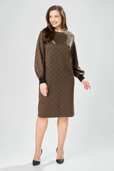 Платье 7385-1 зелено-рыжий GIZART