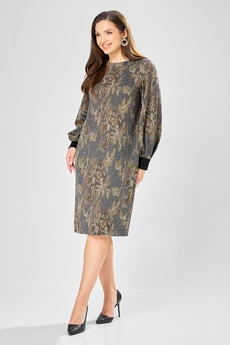 Платье 7385-1 серо-оливковый GIZART