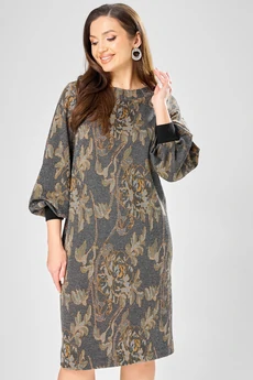 Платье 7385-1 серо-оливковый GIZART