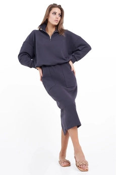 Костюм с юбкой f7001-30-03 графит GO wear