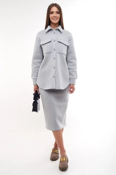 Костюм с юбкой f7032-29-01 пепел GO wear